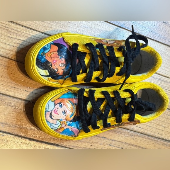 Custom Disney Princess Vans Sneakers Shoes Girls Size I Yellow - Picture 2 of 4